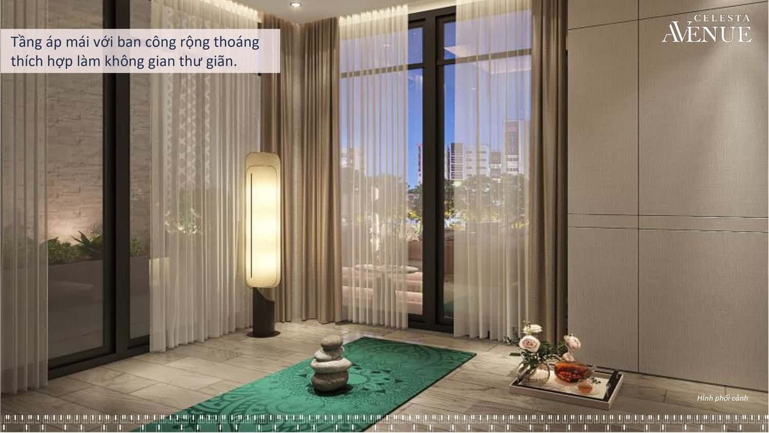 Tầng áp mái Celesta Avenue rộng thoáng